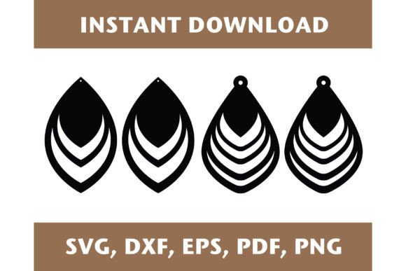 Download Teardrop Earrings Svg, Drop Earrings Pdf - Drop Collection
