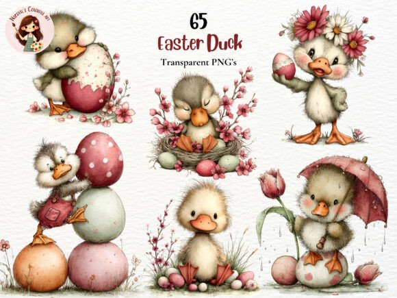Download Whimsical Easter Duck Clipart Bundle - Whimsical Collection