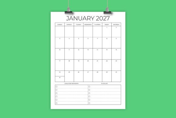 Download 2027 Vertical 8.5x11 in Planner Calendar - Premium Resources