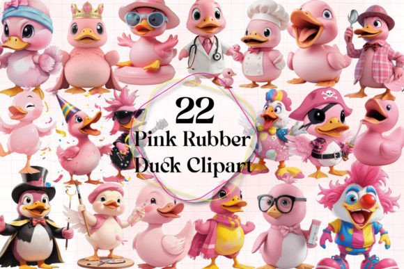 Download Pink Rubber Duck Clipart Bundle - Rubber duck clipart Collection