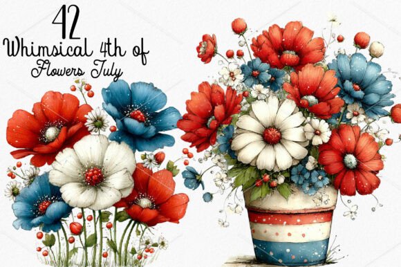 Download Whimsical 4th of Flowers July Clipart - Whimsical Collection