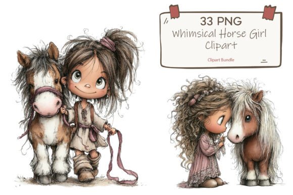 Download Whimsical Horse Girl Clipart - Whimsical Collection