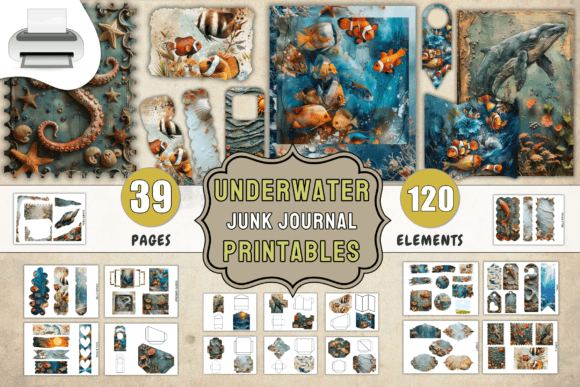Download Underwater Junk Journal Printables - Premium Resources