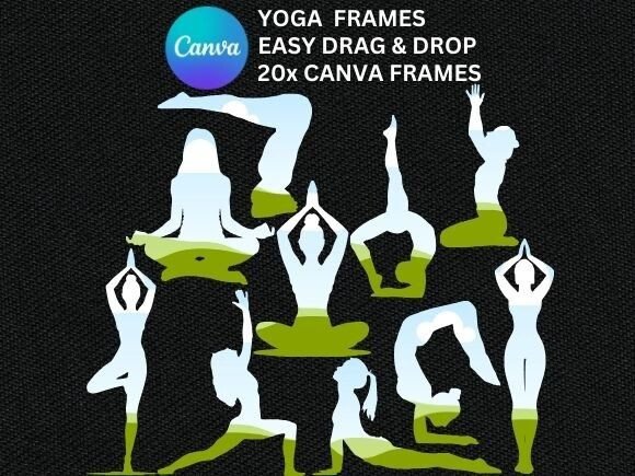 Download Yoga Poses Drag and Drop Canva Frames - Drop Collection