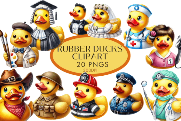 Download Rubber Duck Clipart Watercolour Bundle - Rubber duck clipart Collection