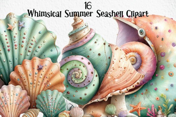 Download Whimsical Summer Seashell Clipart - Whimsical Collection
