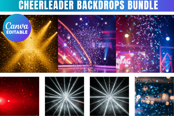 Download Cheerleader Backdrops Bundle Template - Drop Collection
