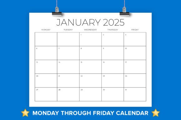 Download 2025 8.5 X 11 Inch Mon-Fri Calendar - Premium Bundle